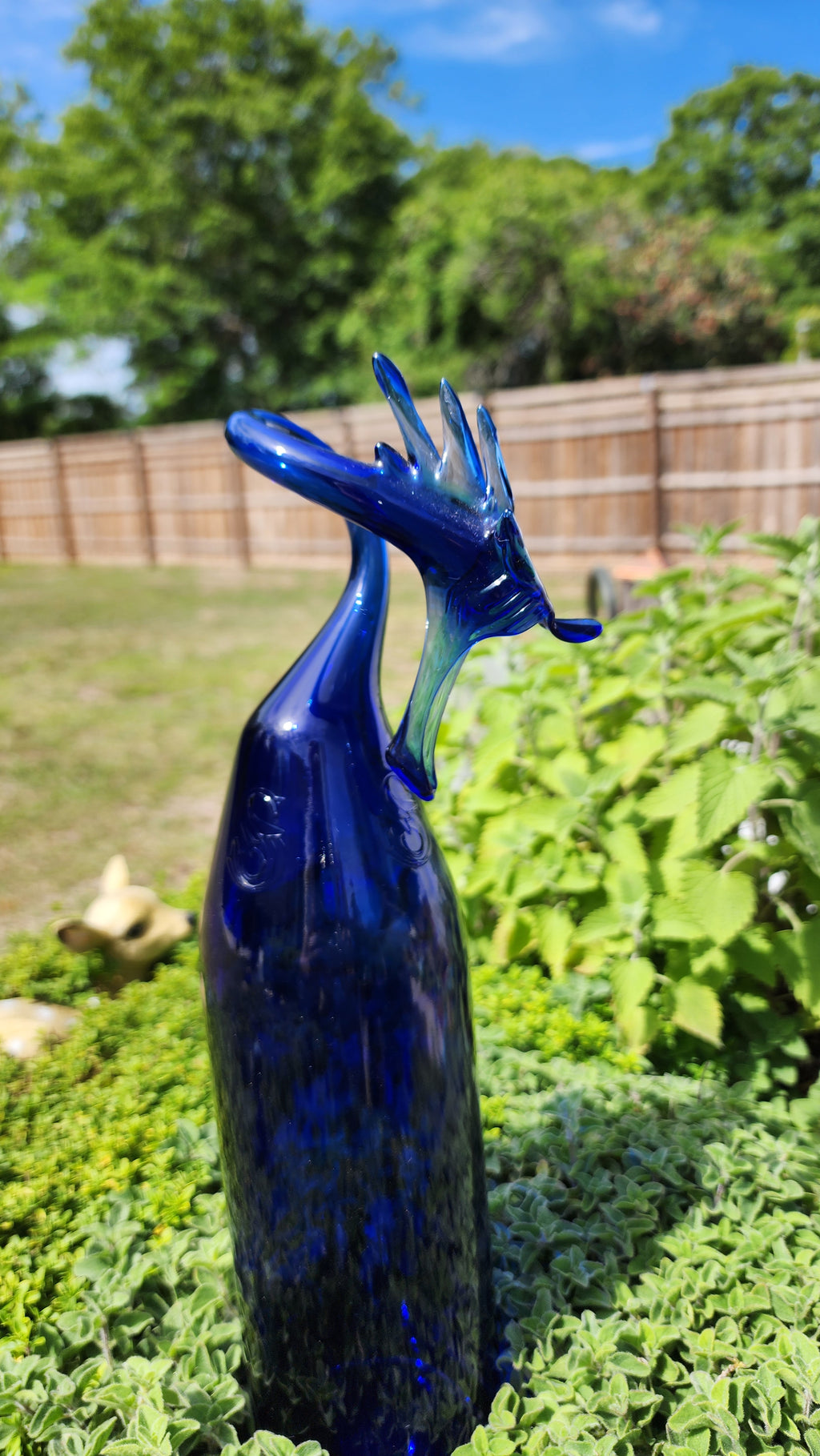 Blue Dragon Water Bottle Sculpture – Handcrafted Artisan Decor