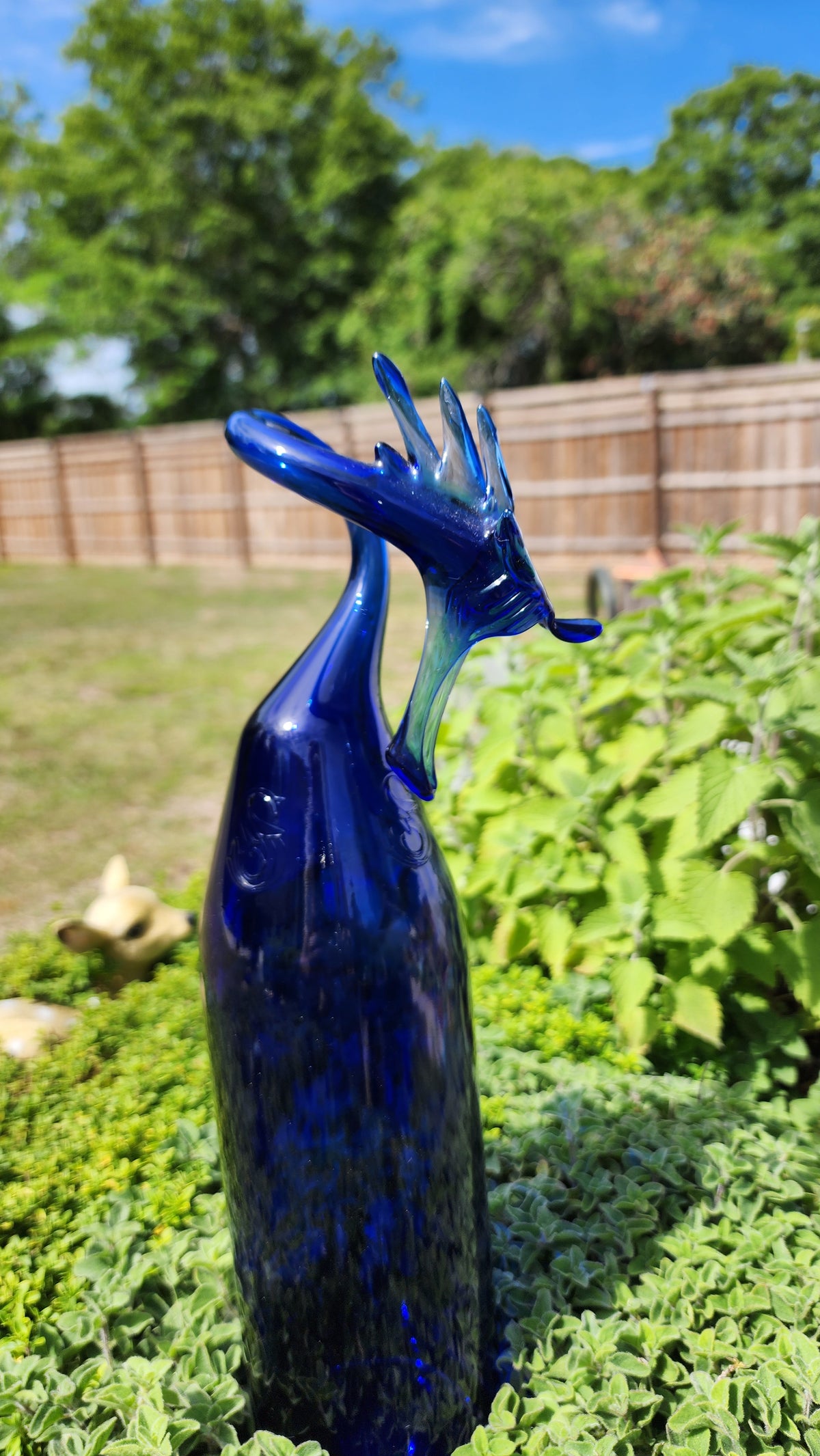 Blue Dragon Water Bottle Sculpture – Handcrafted Artisan Decor