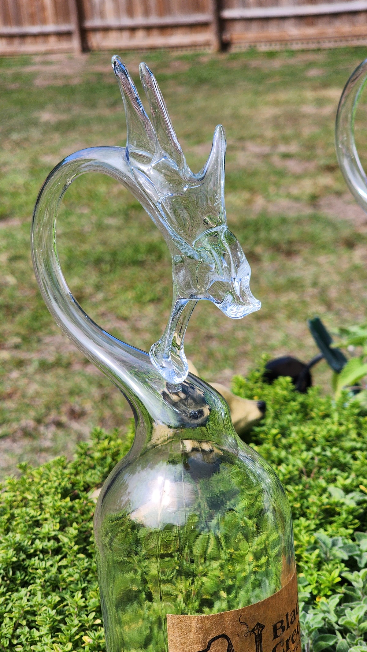 Custom Dragon Glass Sculpture – Your Choice of Glass Bottle | Handmade to Order