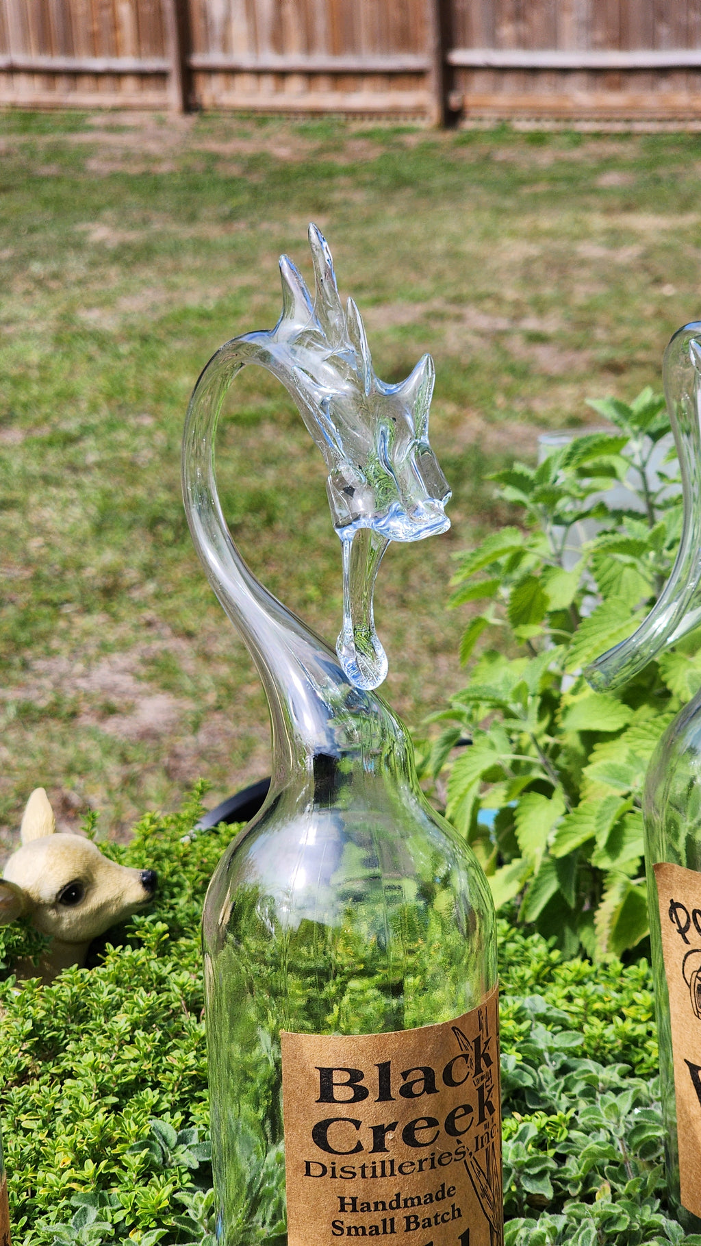 Custom Dragon Glass Sculpture – Your Choice of Glass Bottle | Handmade to Order