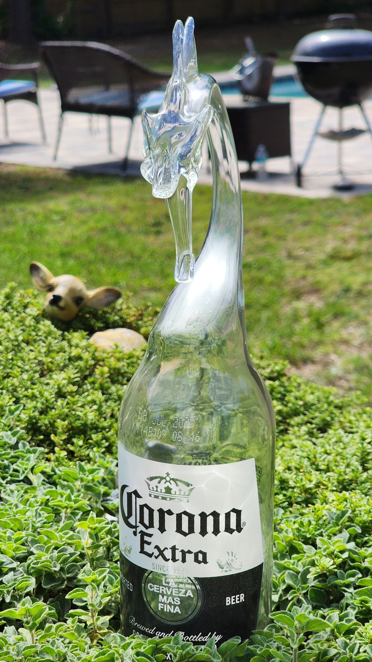 Crystal Clear Glass Dragon Bottle Sculpture – Handcrafted Luminous Art