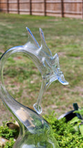 Crystal Clear Glass Dragon Bottle Sculpture – Handcrafted Luminous Art