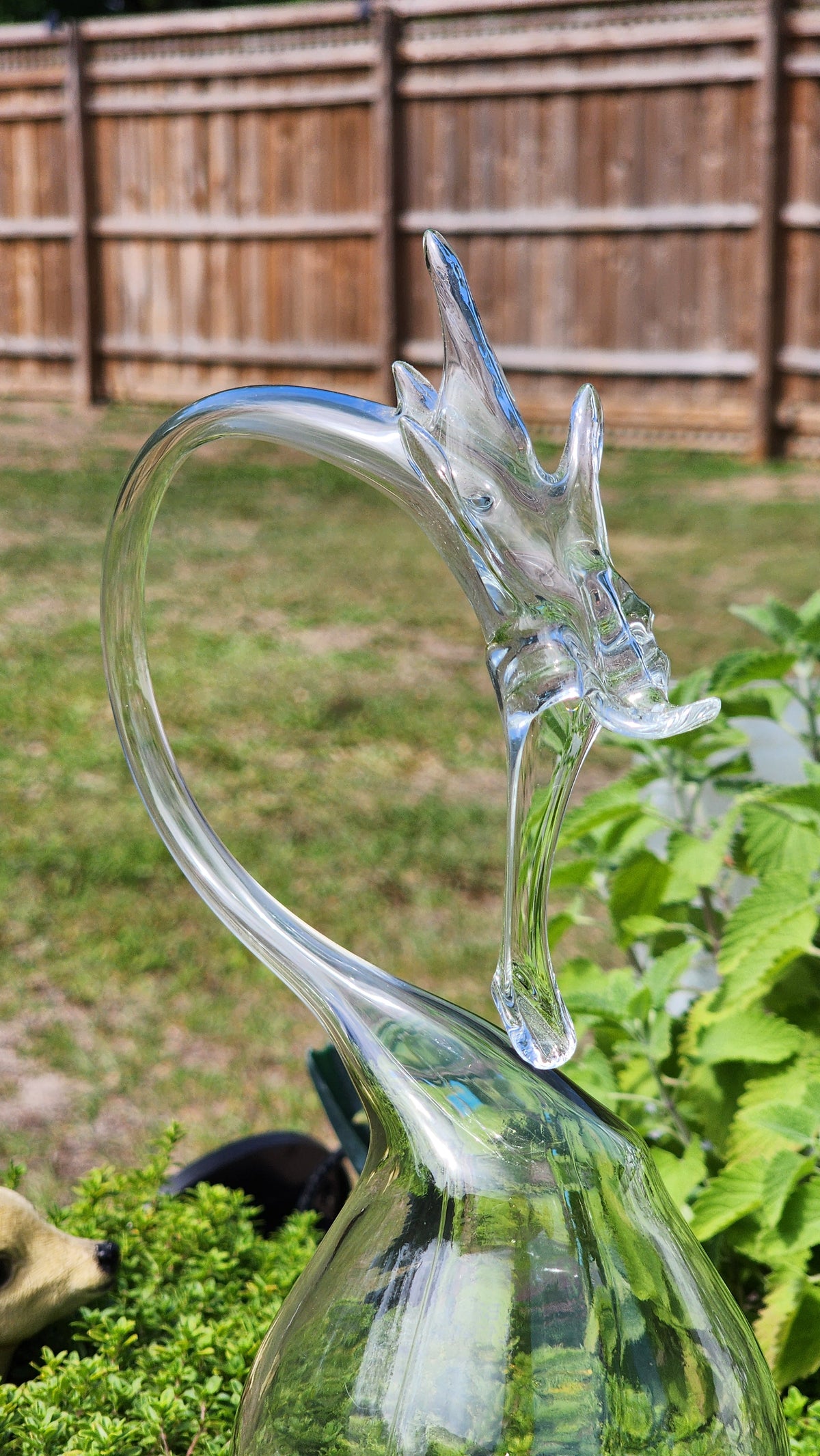 Large Glass Dragon Bottle Sculpture – Handcrafted Commanding Art