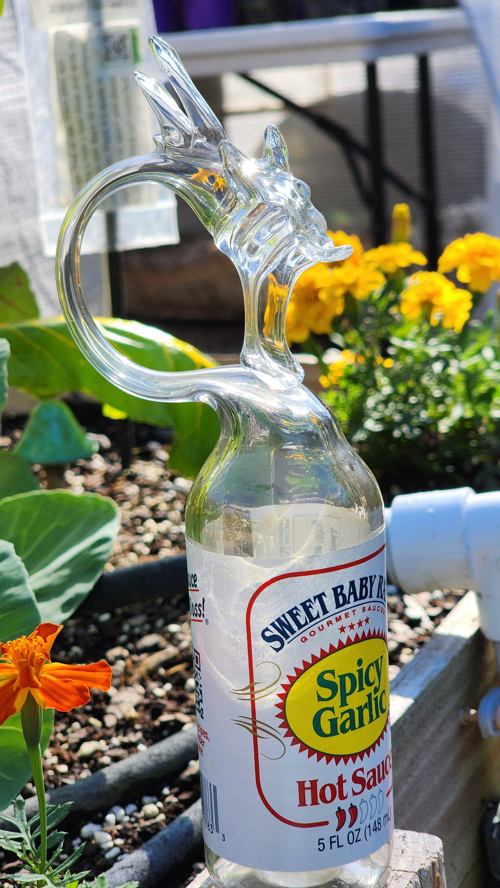 BBQ Sauce Dragon Bottle Sculpture – Handcrafted Kitchen Art
