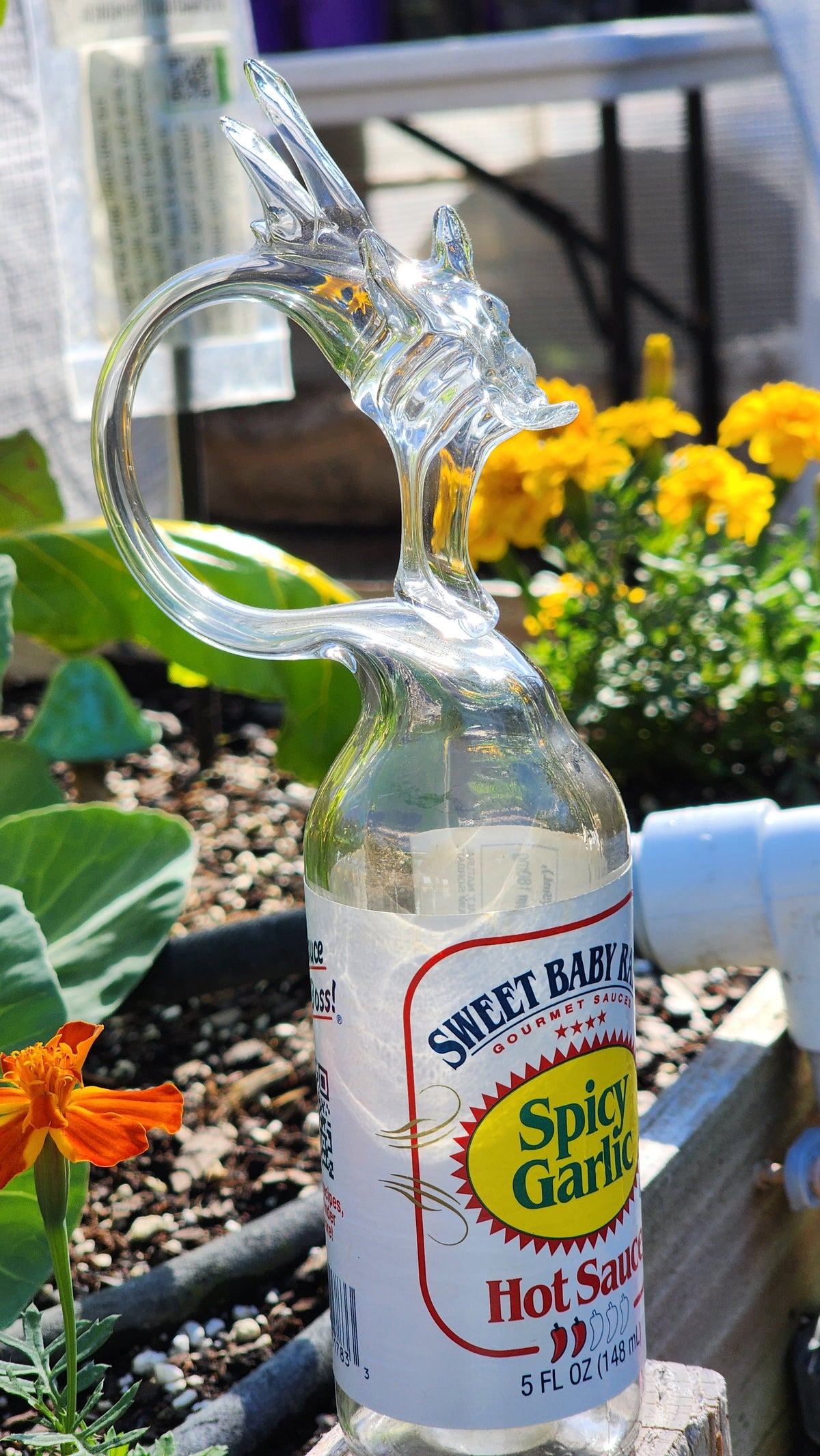 BBQ Sauce Dragon Bottle Sculpture – Handcrafted Kitchen Art