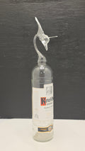 Ketel Glass Marlin Bottle Sculpture – Handcrafted Clear Glass Coastal Art