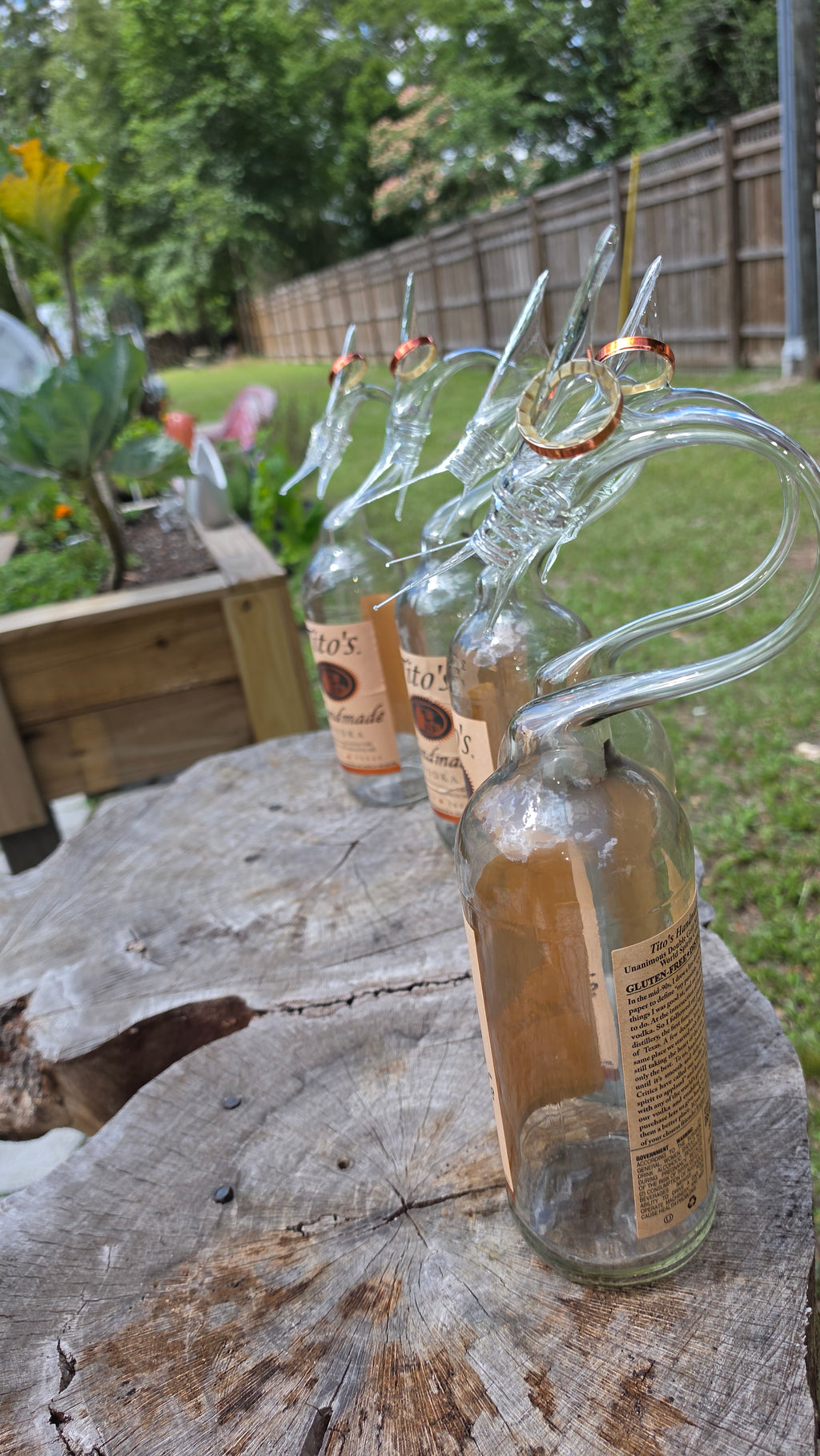 Clear Glass Marlin Bottle Sculpture – Handcrafted Fishing Art Gift