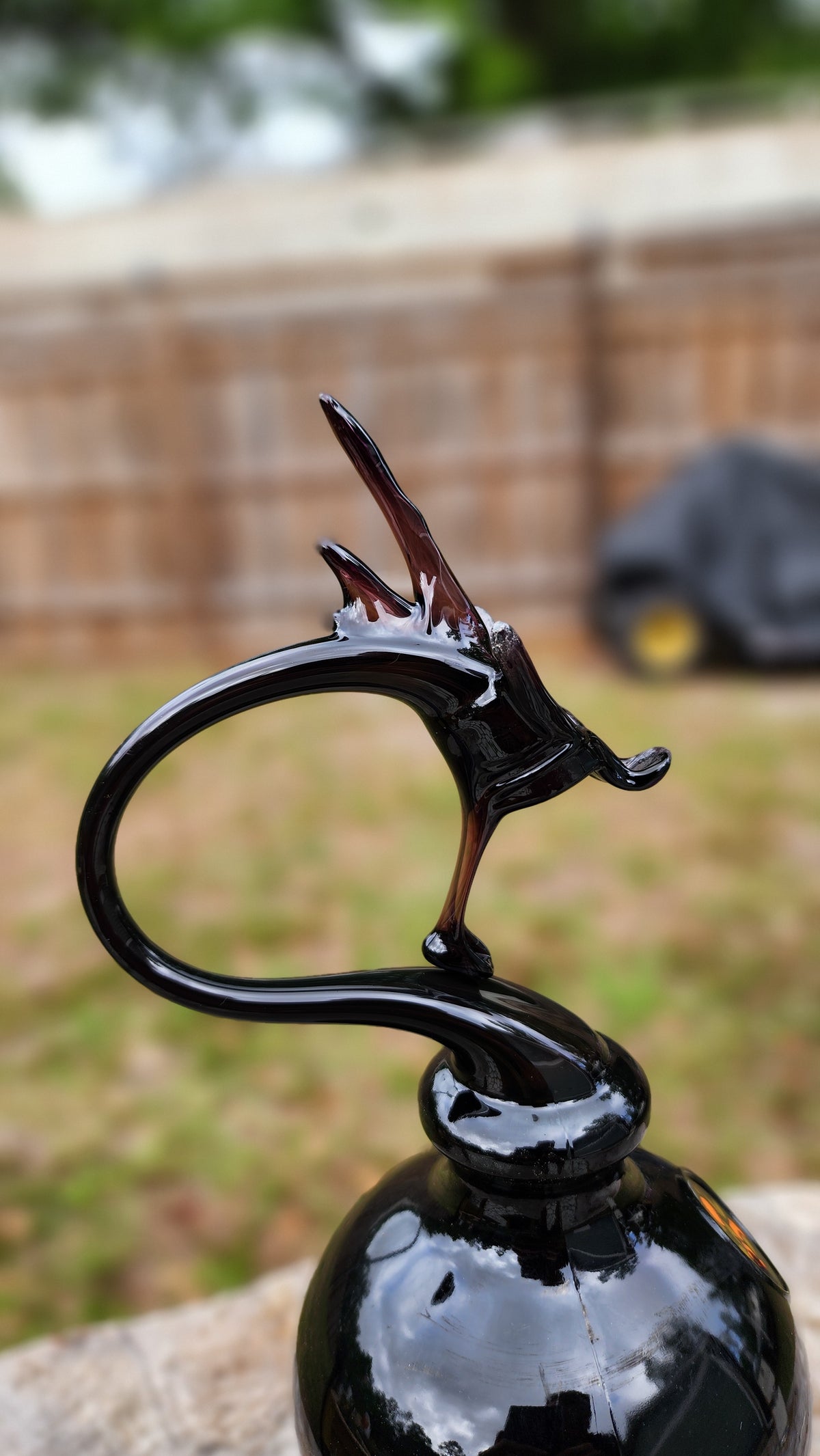 Bold Glass Dragon Bottle Sculpture – Handcrafted Bar Decor