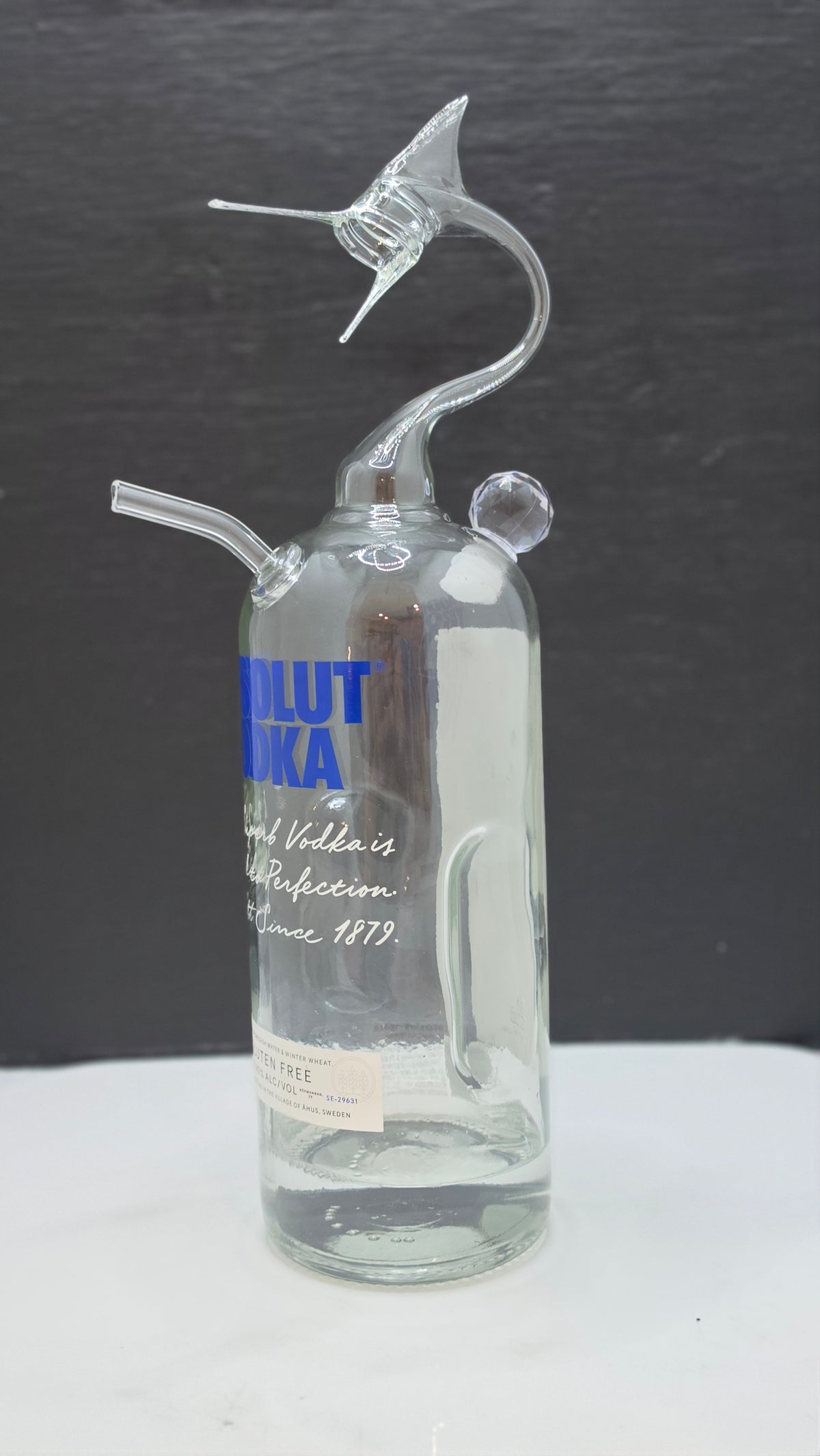 1.75L Absolutely Large Marlin Shot Pouring Bottle — Handcrafted Glass Sculpture