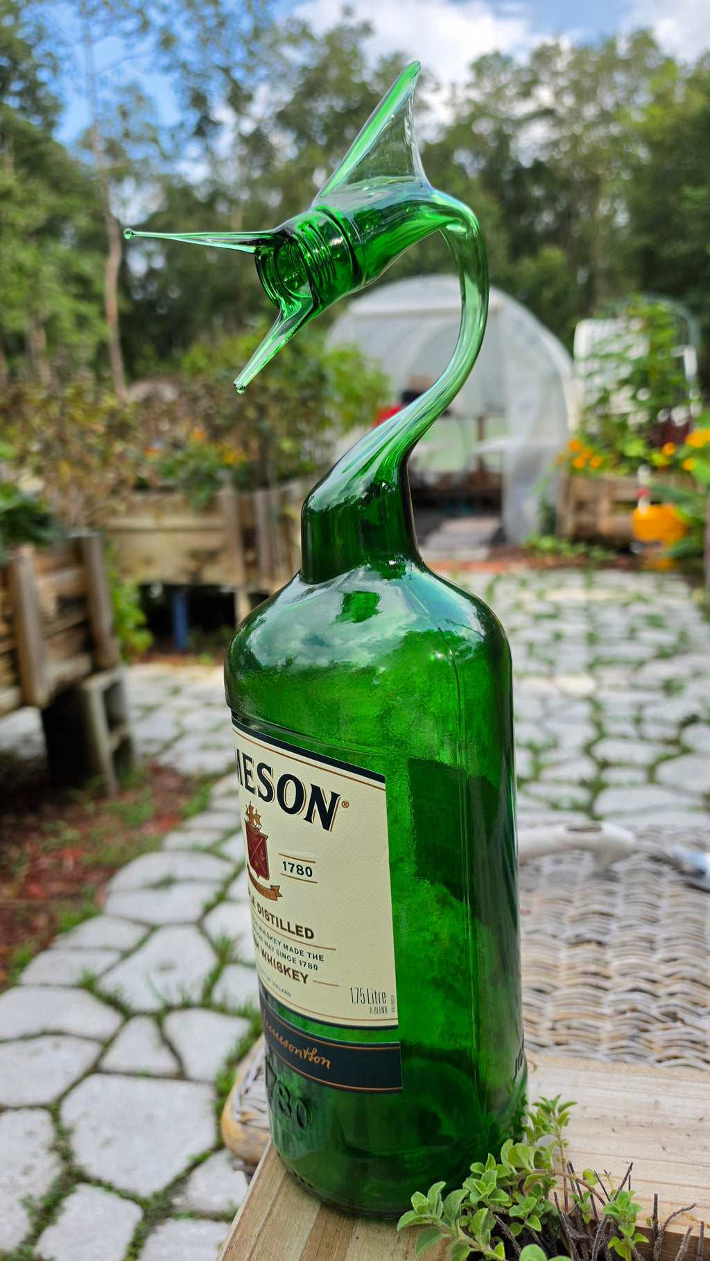 Giant Glass Marlin Bottle Sculpture – Handcrafted Large Format Art