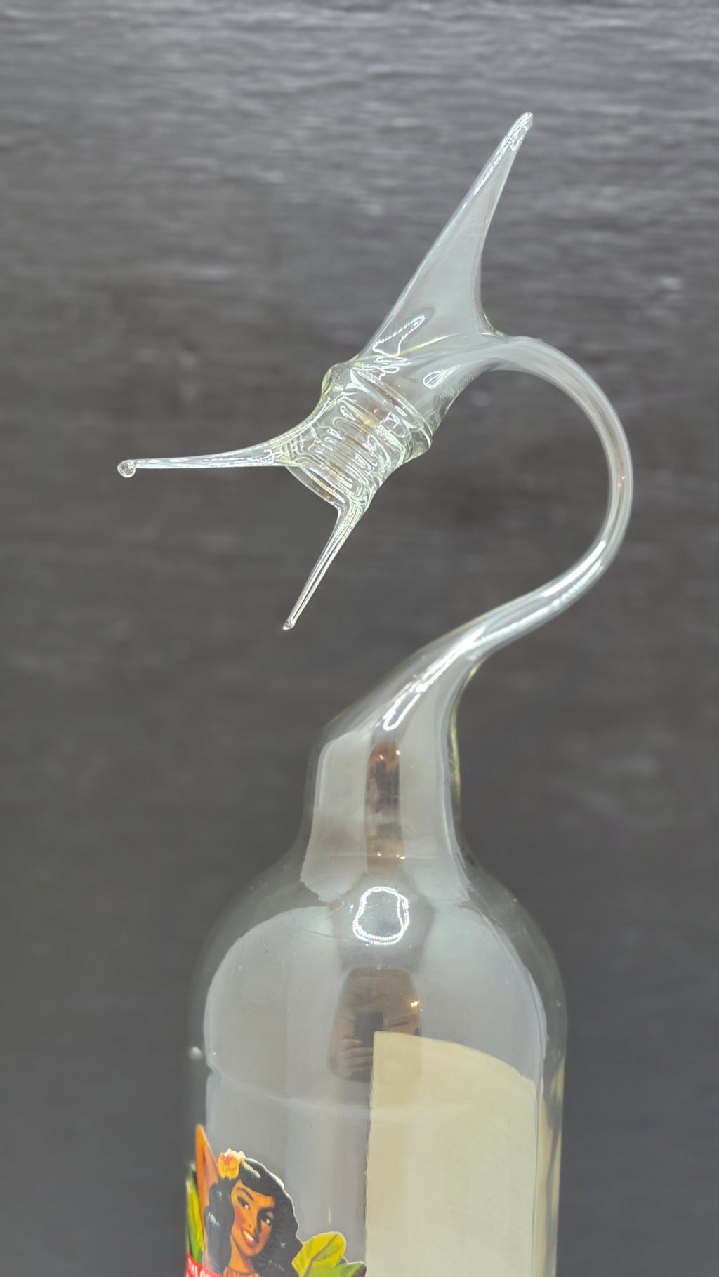 151 Proof Glass Bottle Marlin Sculpture – Handcrafted Decorative Art