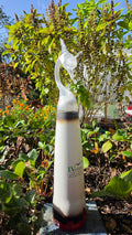 White Illuminated Glass Marlin Bottle Sculpture – LED Base Handcrafted Art