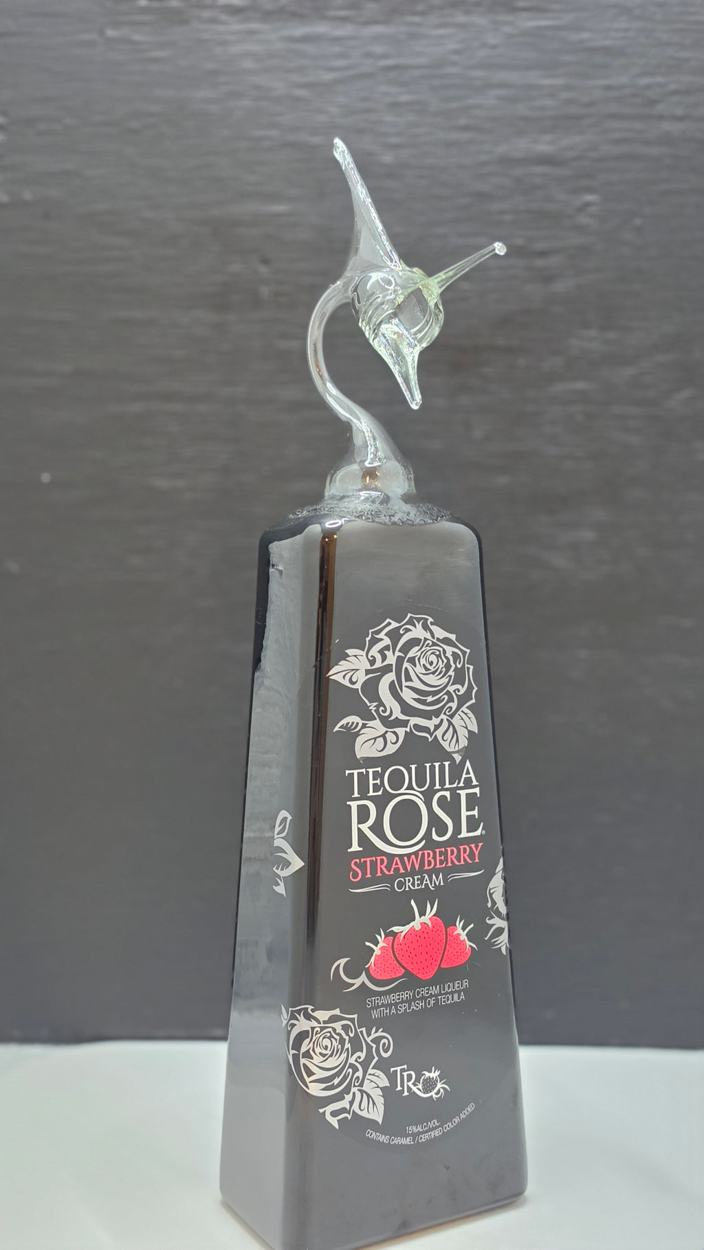 Rose Marlin Glass Bottle Sculpture — Handcrafted Collectible Art | Essenar