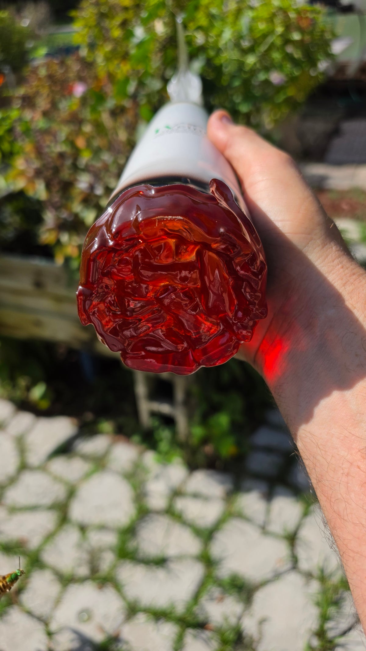 White Illuminated Glass Marlin Bottle Sculpture – LED Base Handcrafted Art