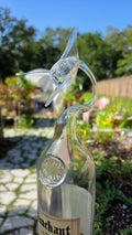 Sweeping Glass Marlin Bottle Sculpture – Handcrafted Decorative Art