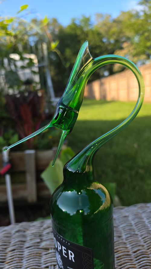 Bold Clear Glass Marlin Bottle Sculpture – Handcrafted Fishing Art