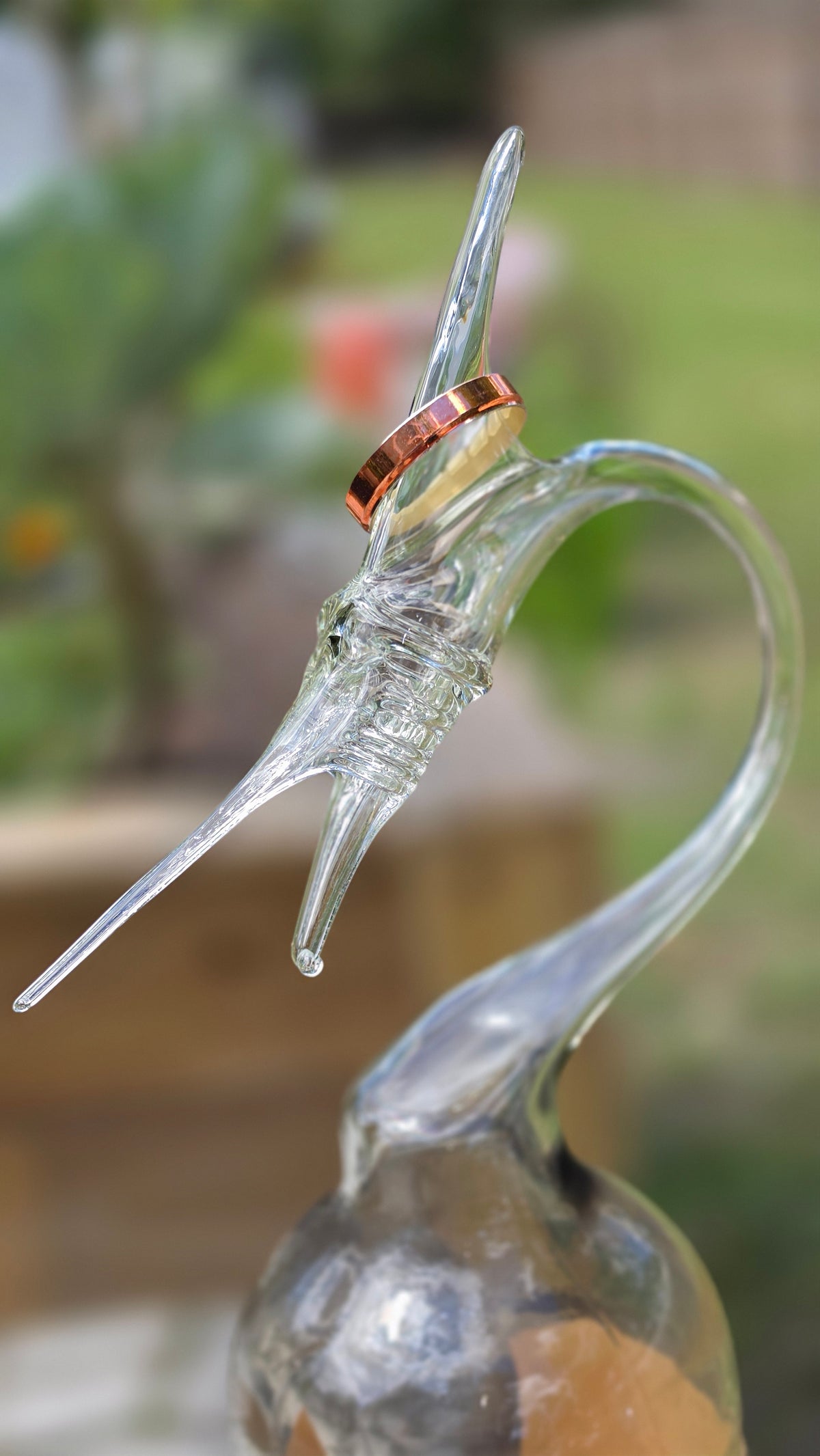 Clear Glass Marlin Bottle Sculpture – Handcrafted Fishing Art Gift