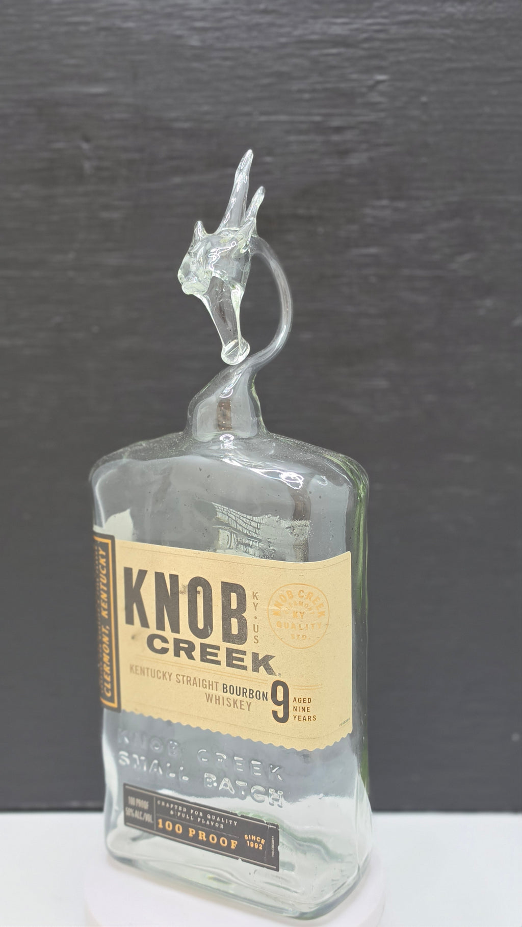 Rich Amber Square Glass Dragon Bottle Sculpture – Handcrafted Decorative Art