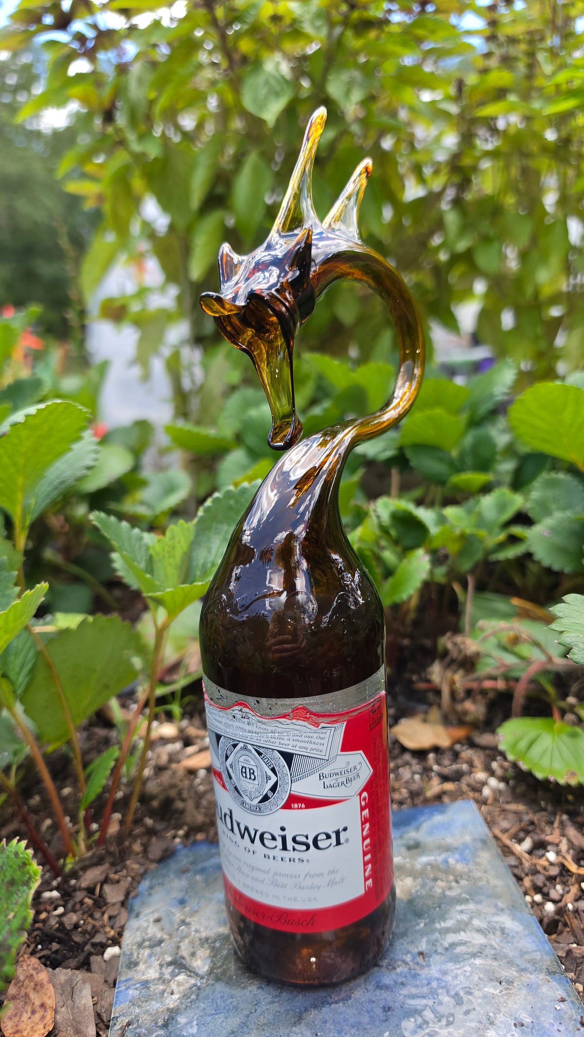 Bold Glass Dragon Bottle Sculpture – Handcrafted One-of-a-Kind Art