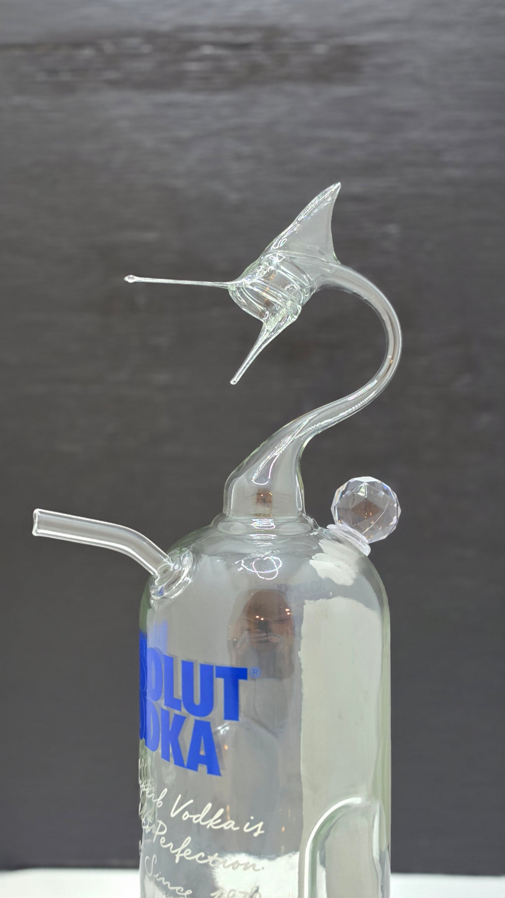 1.75L Absolutely Large Marlin Shot Pouring Bottle — Handcrafted Glass Sculpture