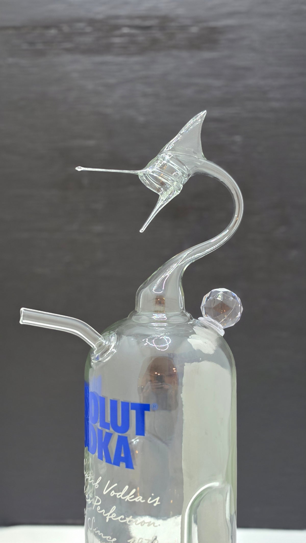 1.75L Absolutely Large Marlin Shot Pouring Bottle — Handcrafted Glass Sculpture