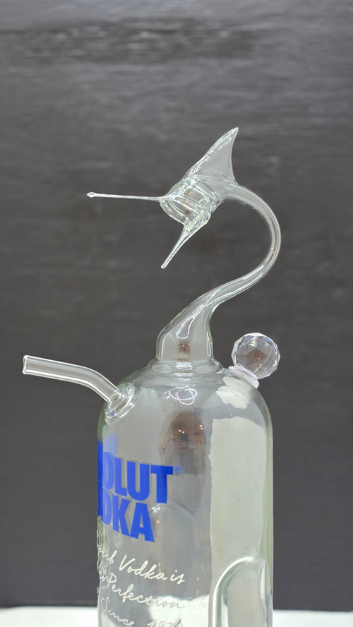 1.75L Absolutely Large Marlin Shot Pouring Bottle — Handcrafted Glass Sculpture