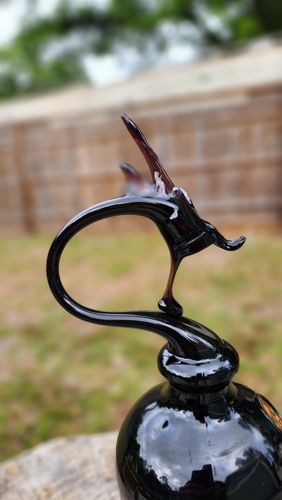 Bold Glass Dragon Bottle Sculpture – Handcrafted Bar Decor