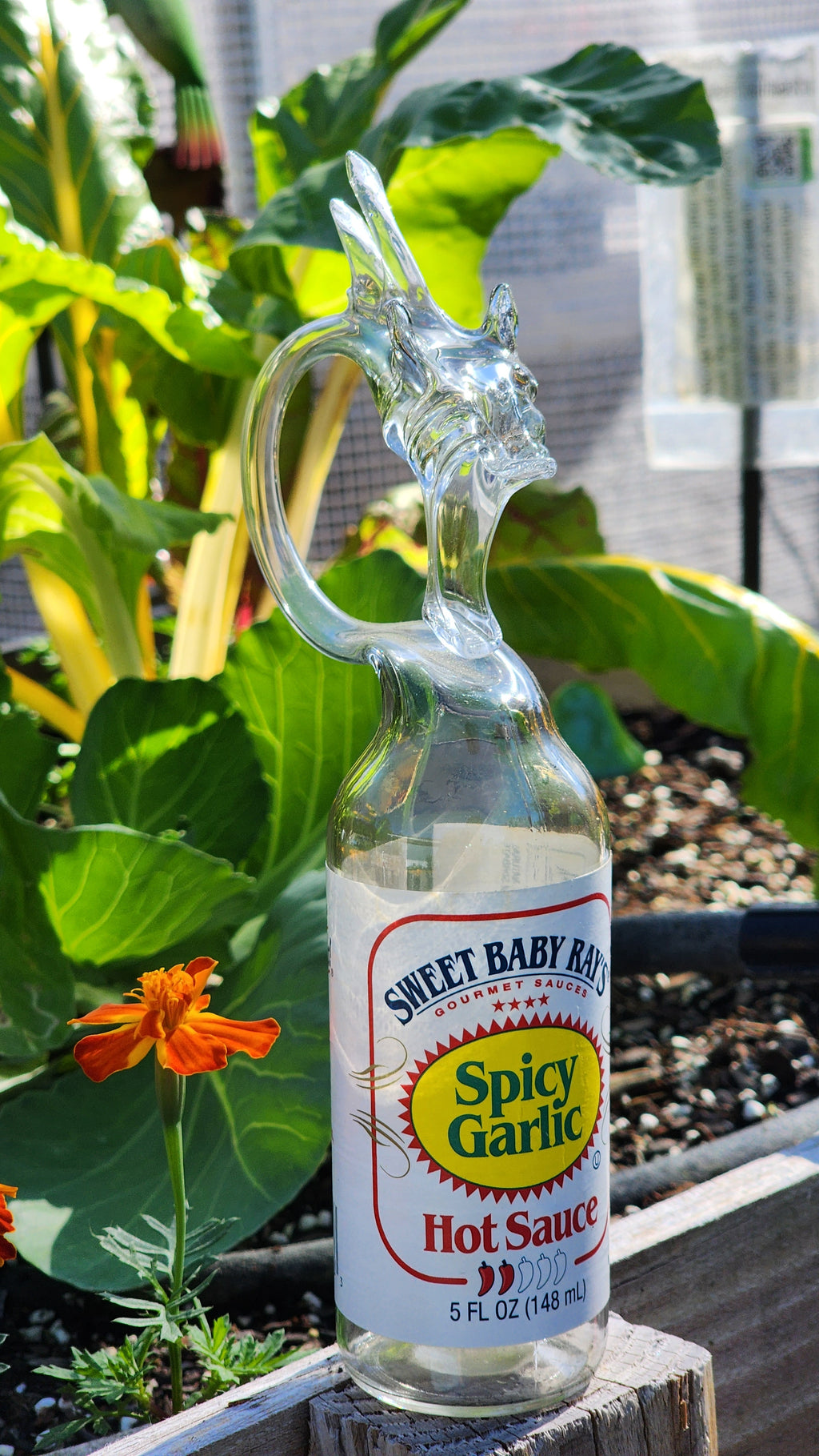 BBQ Sauce Dragon Bottle Sculpture – Handcrafted Kitchen Art