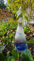 Frosted Cobalt Blue Glass Marlin Bottle Sculpture – Handcrafted Premium Art