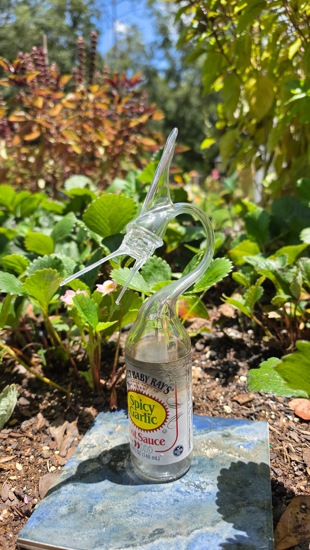 Majestic Glass Marlin Bottle Sculpture – Handcrafted Decorative Art