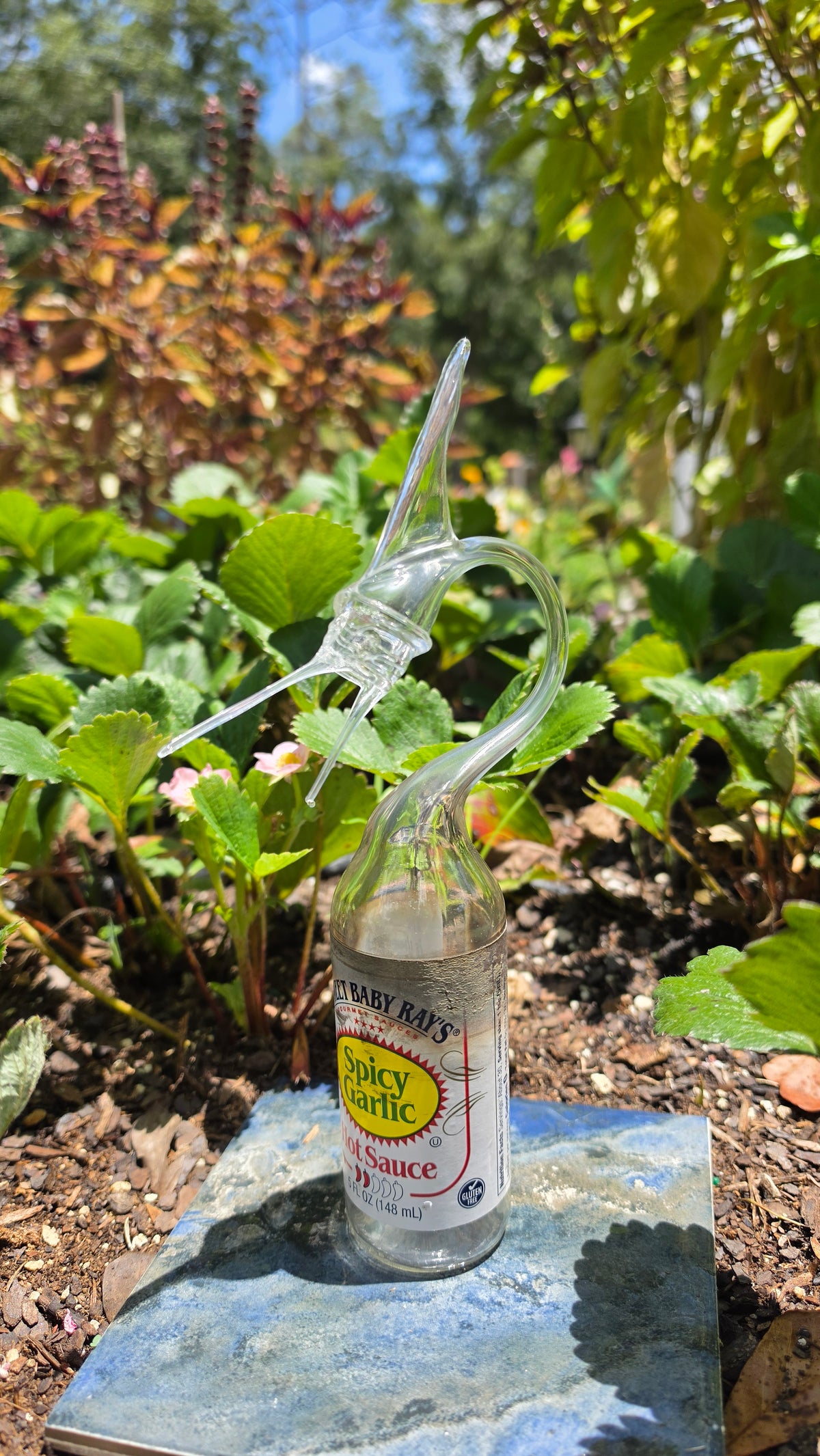 Majestic Glass Marlin Bottle Sculpture – Handcrafted Decorative Art