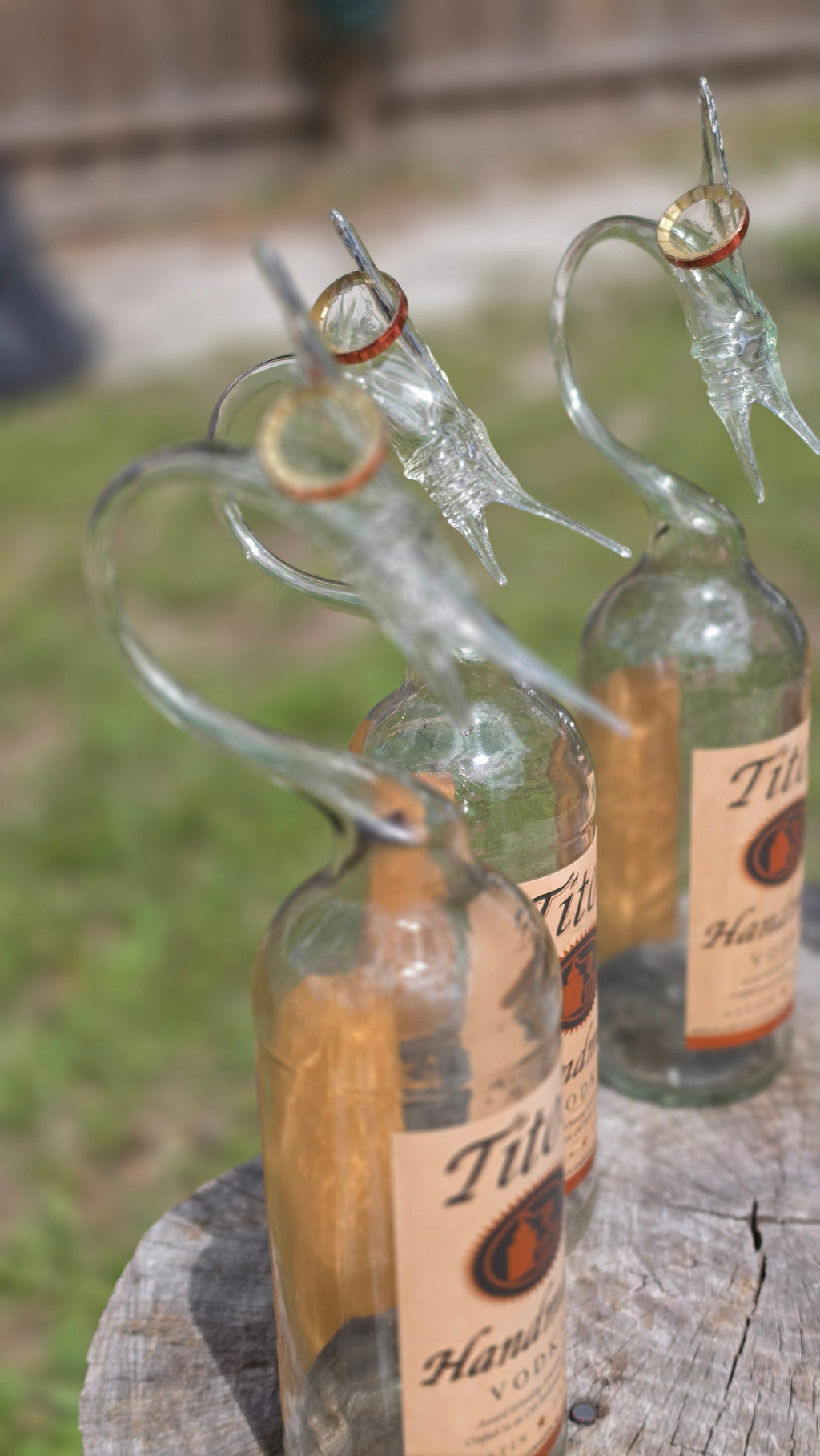 Clear Glass Marlin Bottle Sculpture – Handcrafted Fishing Art Gift