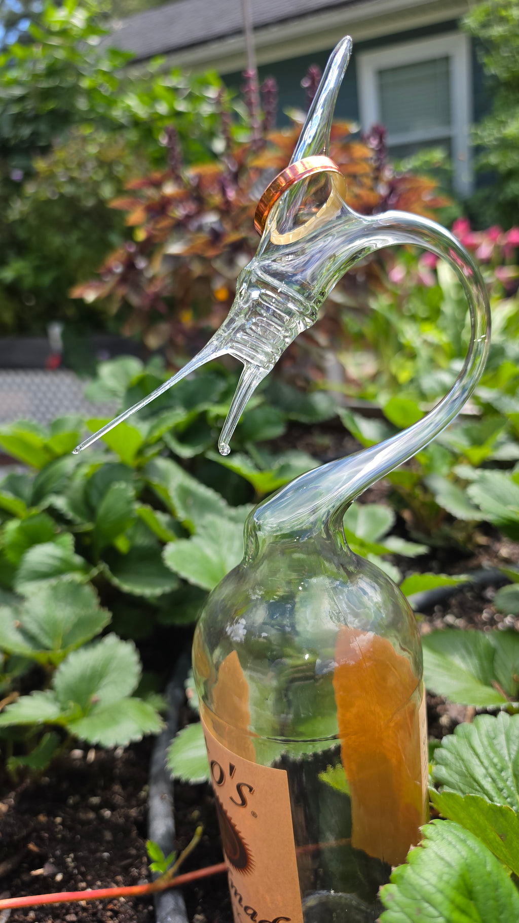 Clear Glass Marlin Bottle Sculpture – Handcrafted Fishing Art Gift