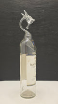 Highland Glass Dragon Bottle Sculpture – Handcrafted Clear Glass Art
