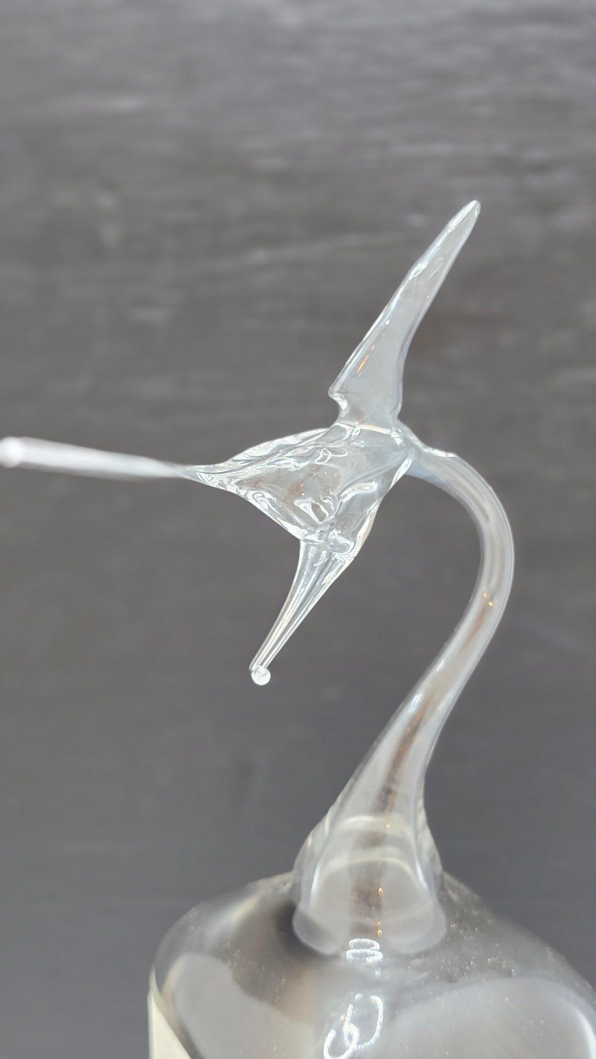 Deep Amber Glass Marlin Bottle Sculpture – Handcrafted Decorative Art