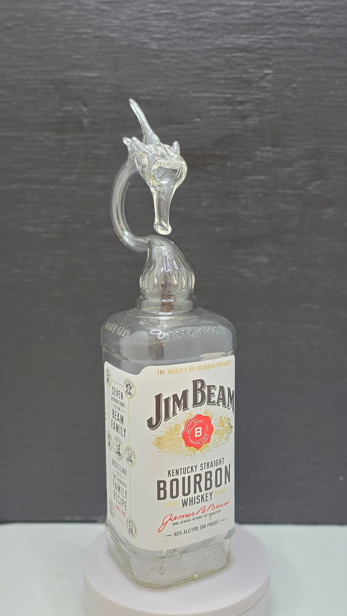 High-Gloss Glass Bottle Marlin Sculpture – Handcrafted Decorative Art