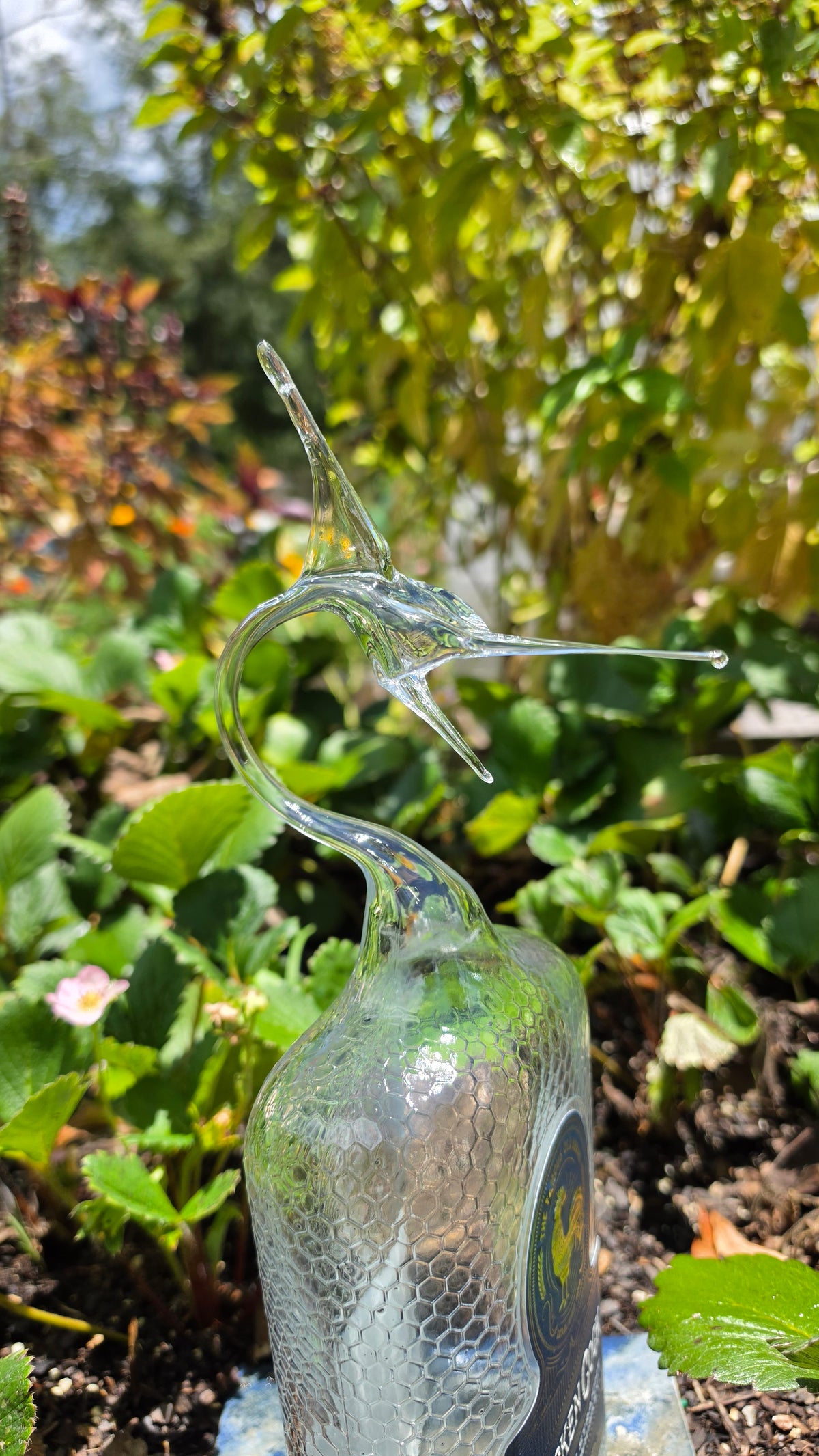 Bold Glass Marlin Bottle Sculpture – Handcrafted Small Batch Art
