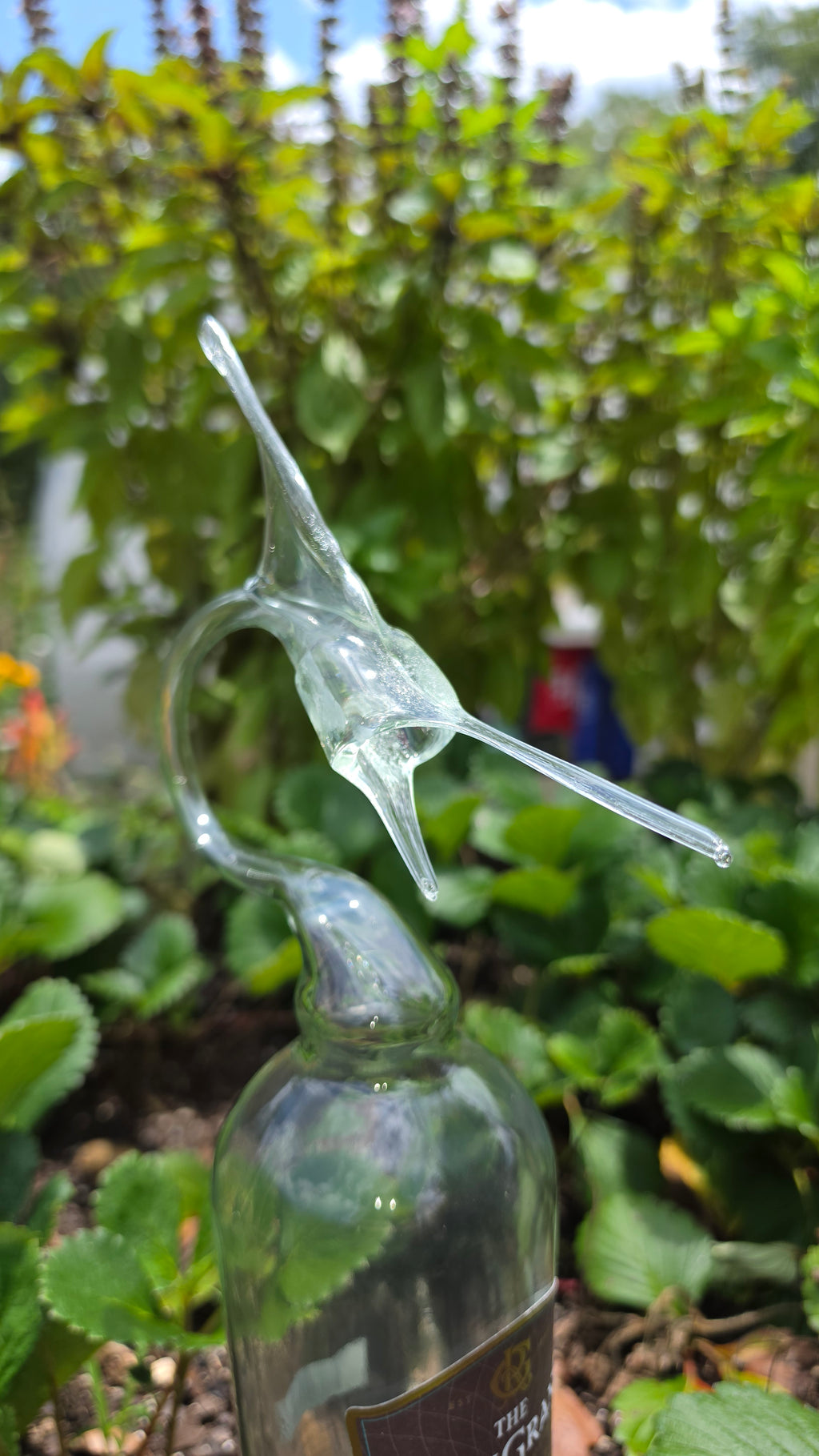 Majestic Glass Marlin Bottle Sculpture – Handcrafted Fishing Art