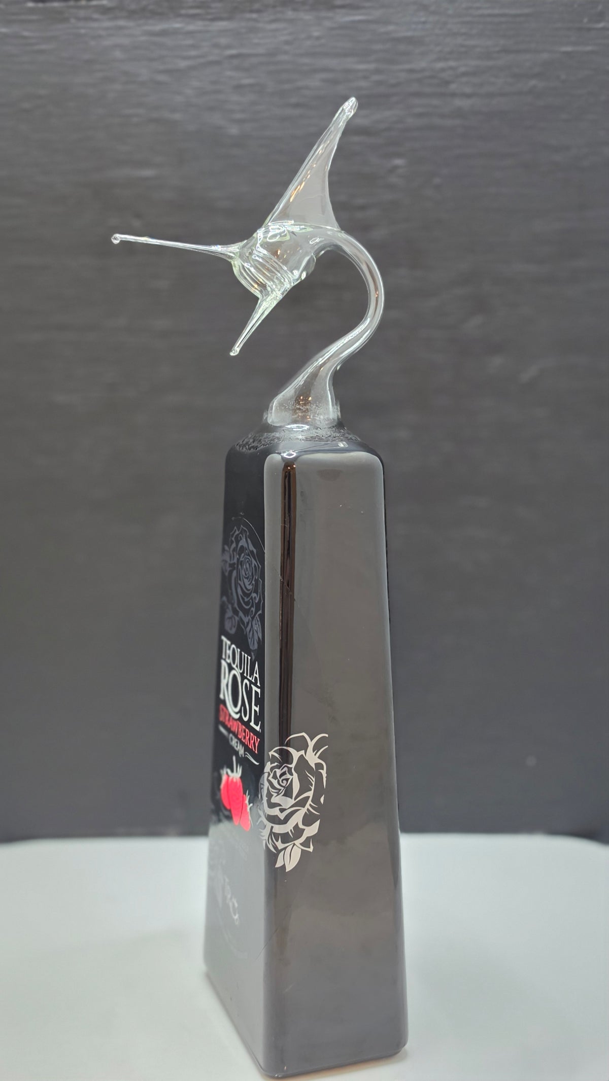 Rose Marlin Glass Bottle Sculpture — Handcrafted Collectible Art | Essenar