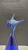 Blue Manta Ray Glass Bottle Sculpture – Handcrafted Collectible Art | Essenar