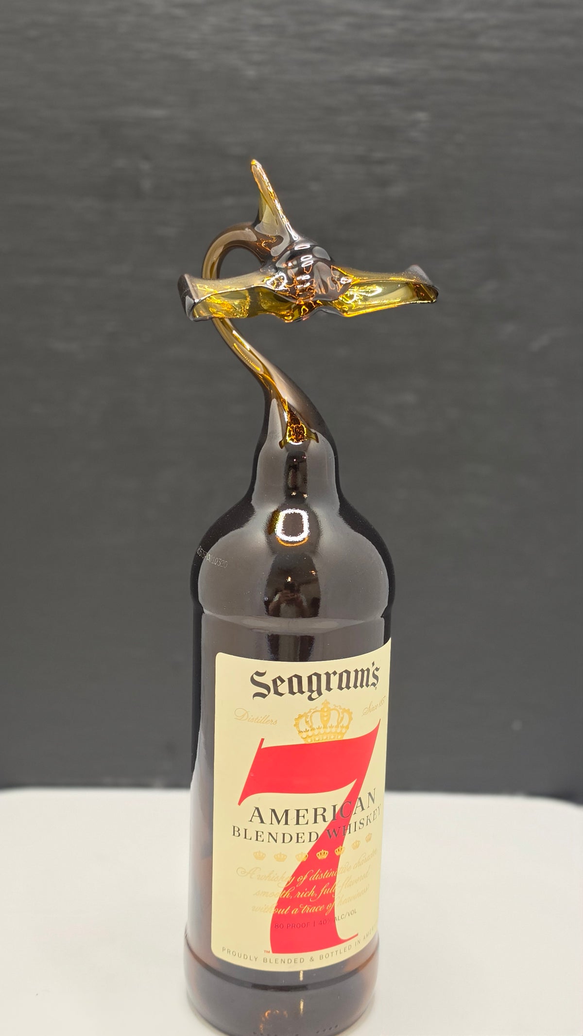 Glass Hammerhead Shark Bottle Sculpture – Handcrafted Decorative Art – view 3