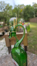 Gold Accent Glass Bottle Sculpture – Handcrafted Sleek Decorative Art
