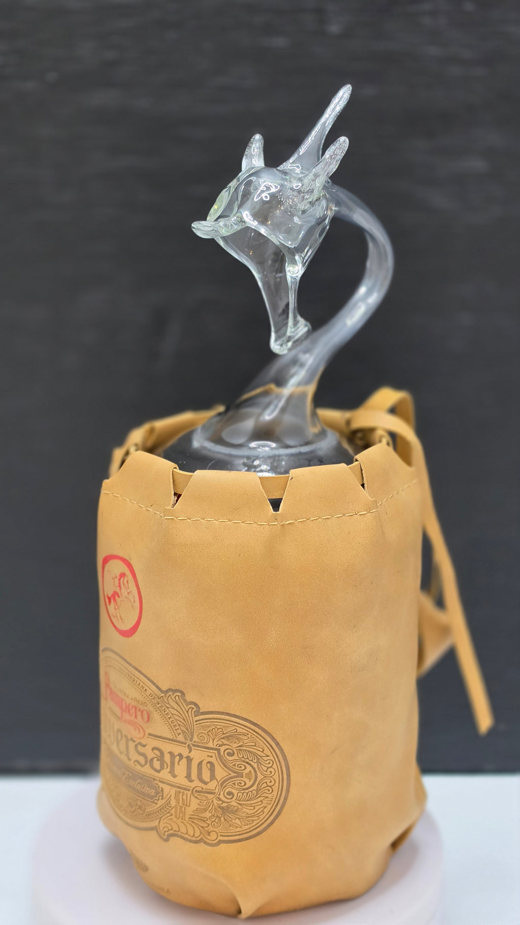 Majestic Dragon Glass Bottle Sculpture with Pouch – Handcrafted Decorative Art