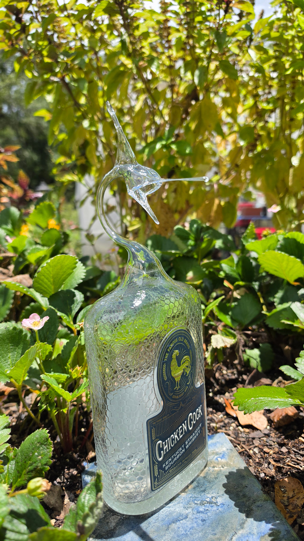 Bold Glass Marlin Bottle Sculpture – Handcrafted Small Batch Art