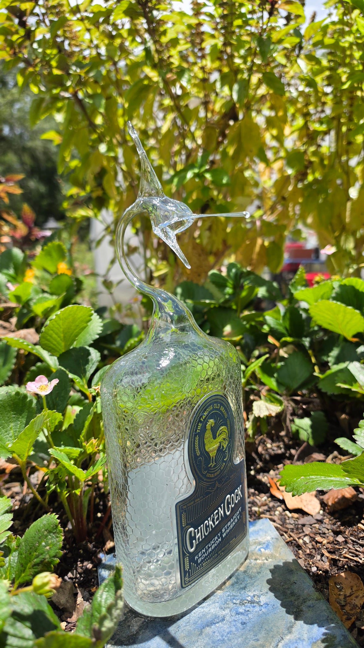 Bold Glass Marlin Bottle Sculpture – Handcrafted Small Batch Art