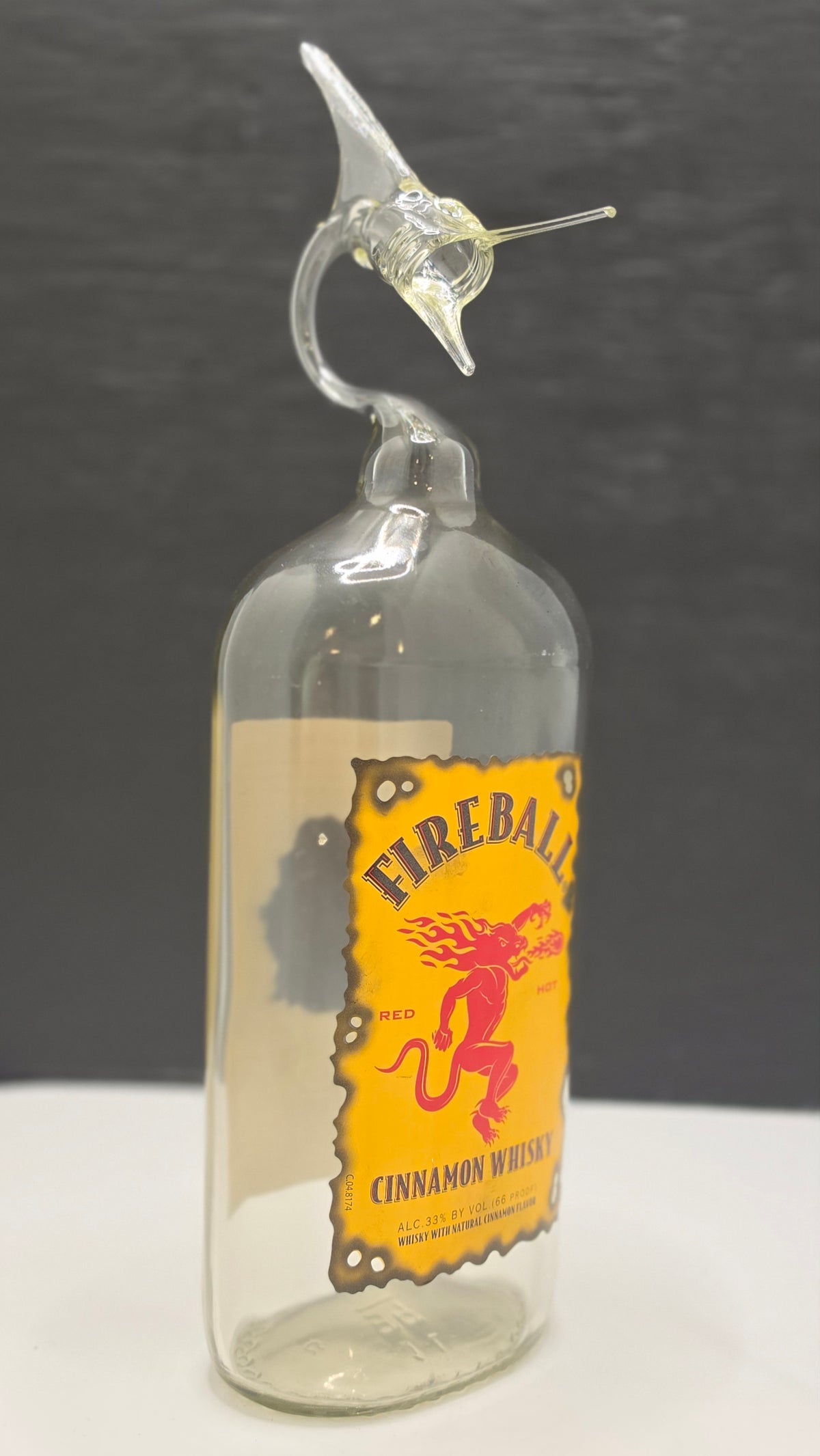 Glass Marlin Bottle Sculpture – Handcrafted Decorative Art – view 2