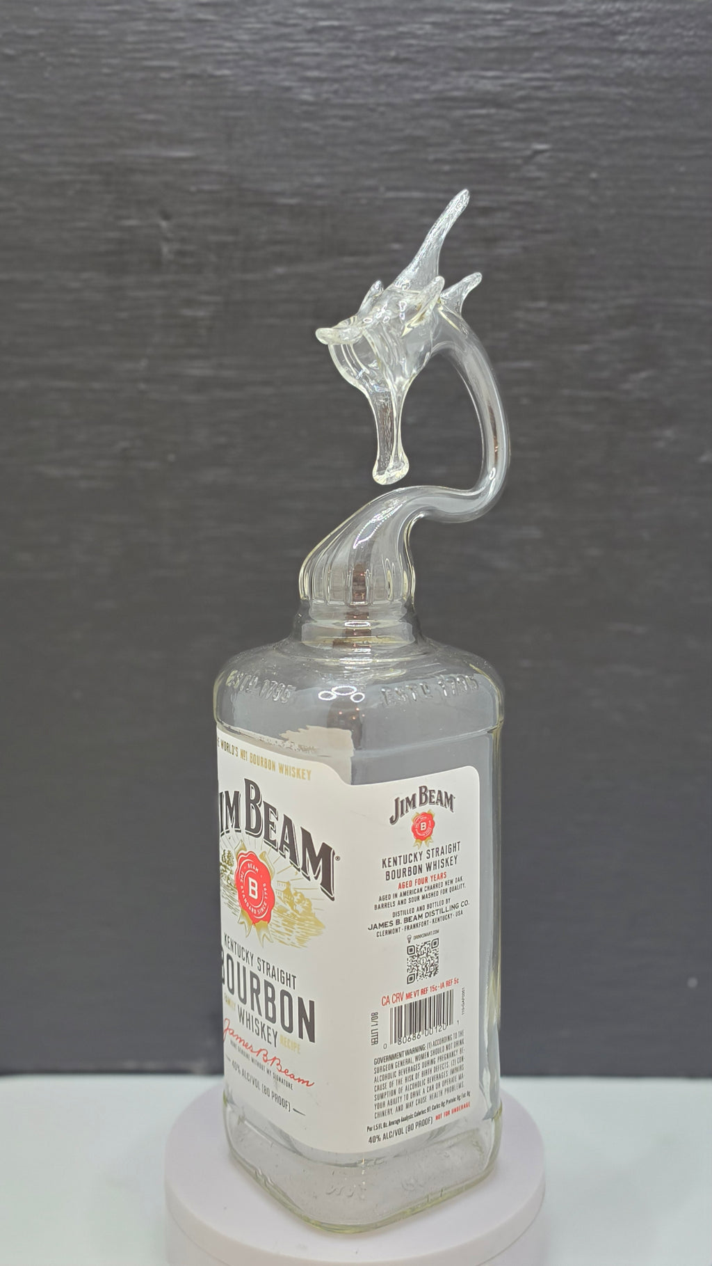 High-Gloss Glass Bottle Marlin Sculpture – Handcrafted Decorative Art