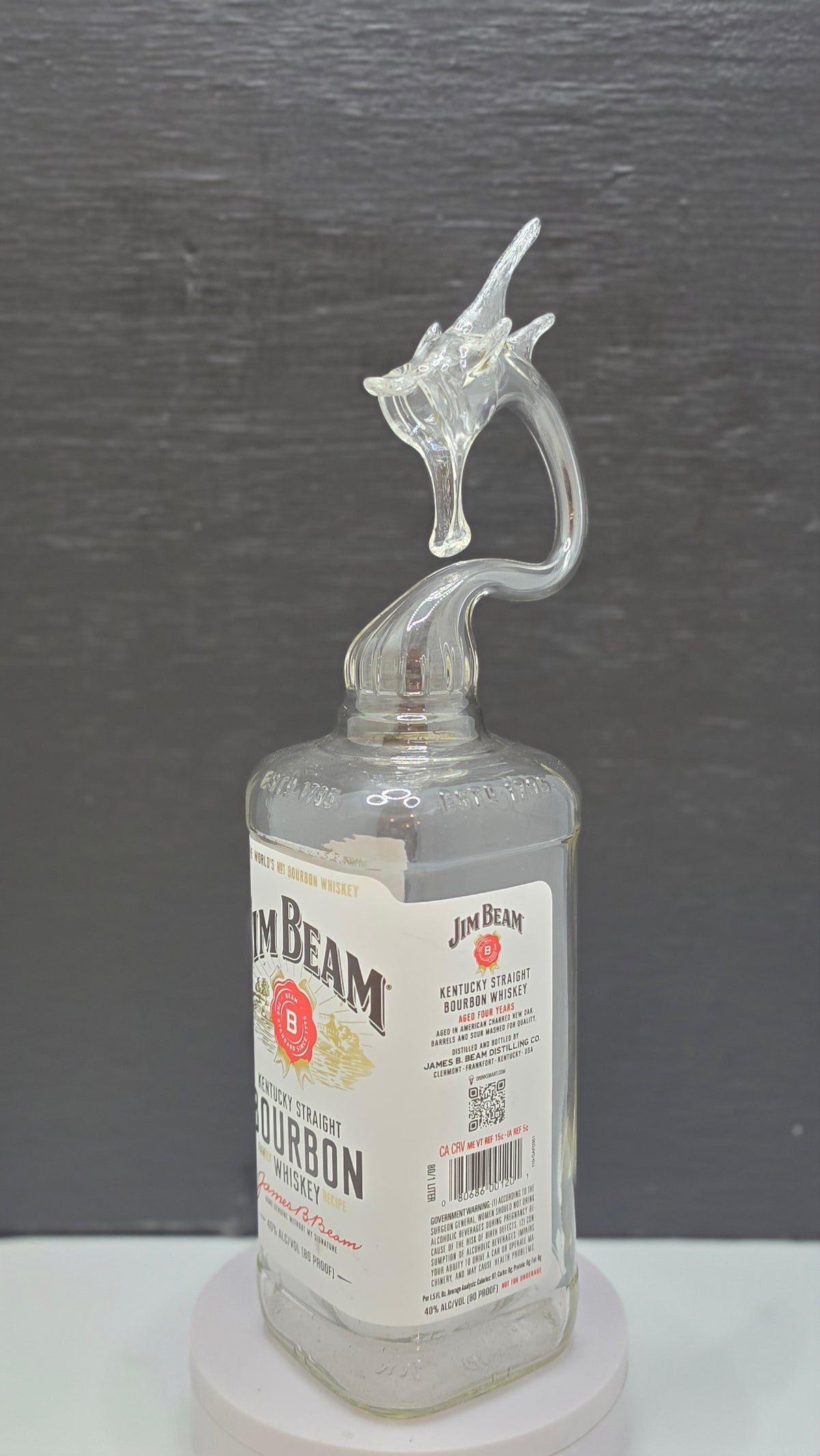 High-Gloss Glass Bottle Marlin Sculpture – Handcrafted Decorative Art