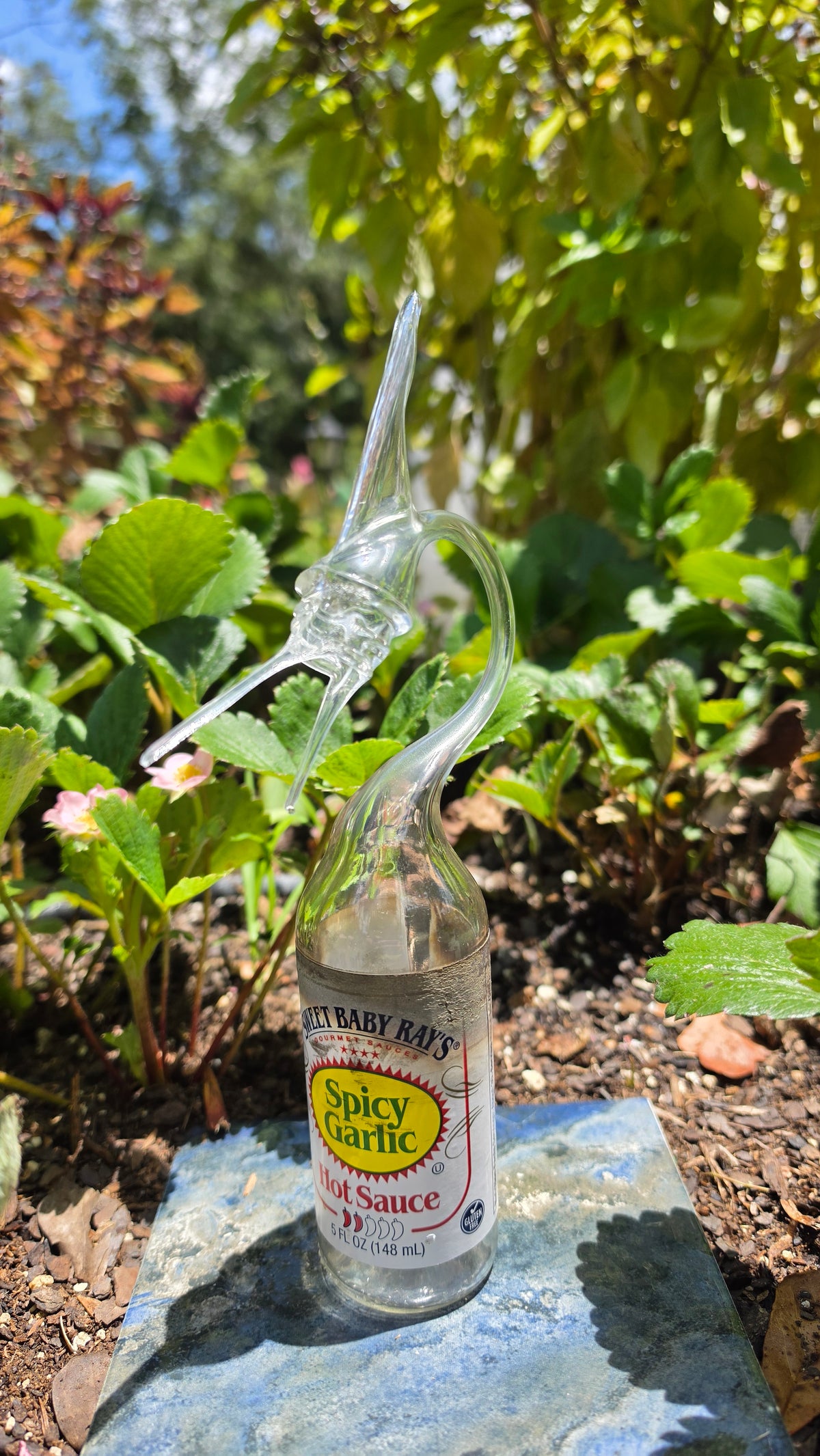 Majestic Glass Marlin Bottle Sculpture – Handcrafted Decorative Art