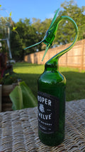 Bold Clear Glass Marlin Bottle Sculpture – Handcrafted Fishing Art